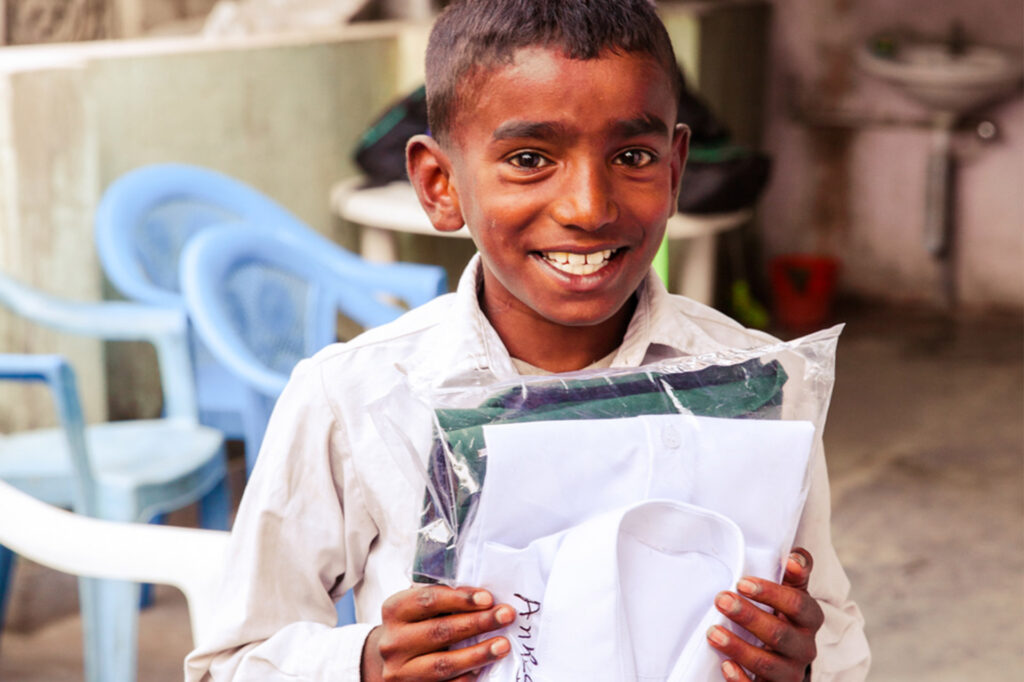 little boy from Nepal looking at the camera